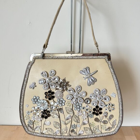 Gorgeous Upcycled/ Restored XL Vintage Leather Handbag with Silver Embellishment - Picture 1 of 6